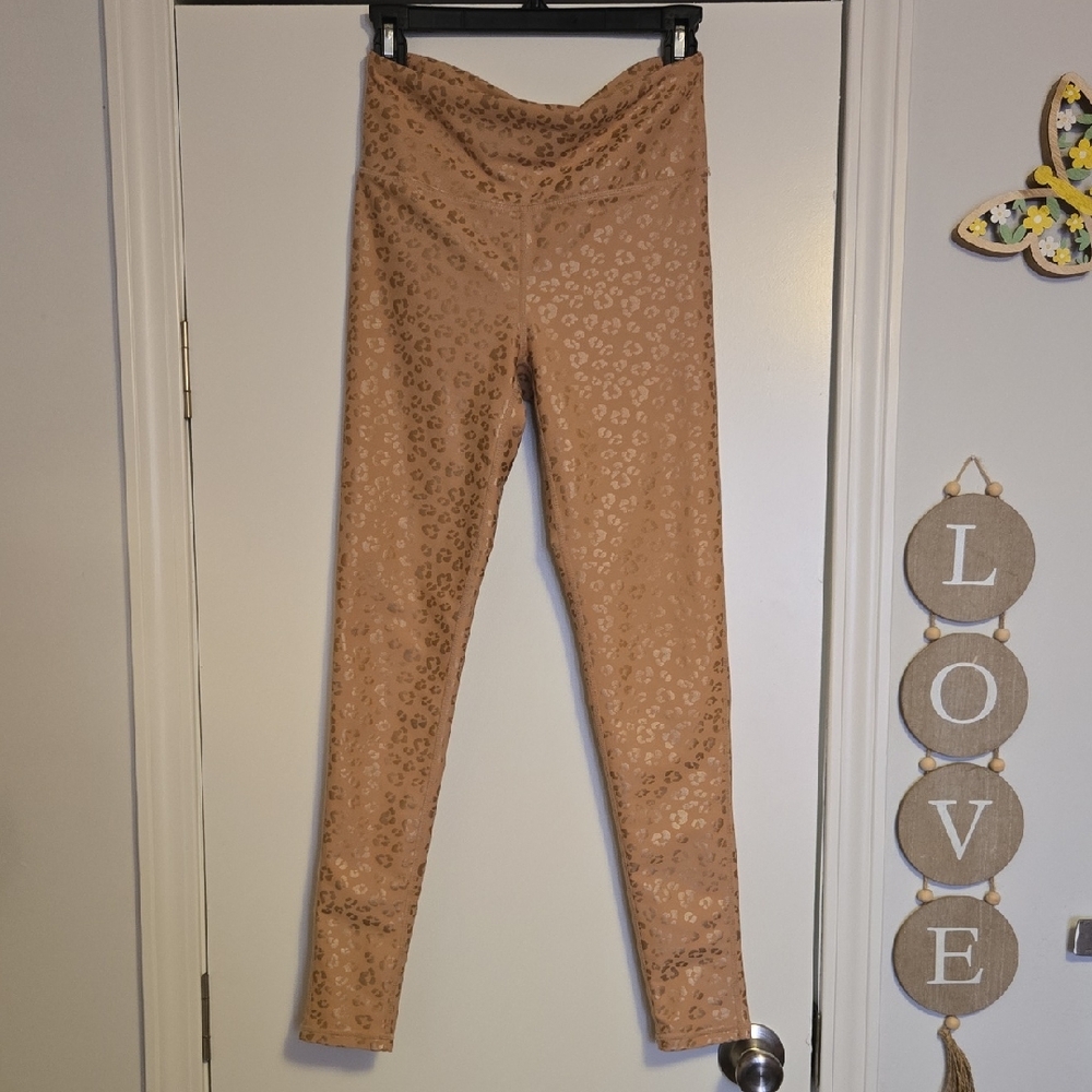 Mono B Tan Leopard-Print Jeggings